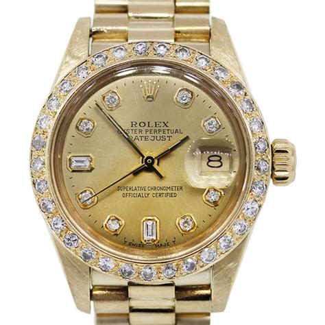 how much gold is in a ladies rolex president|ladies gold presidential rolex used.